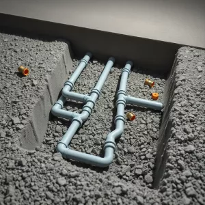 Instalacja wodna w płycie fundamentowej